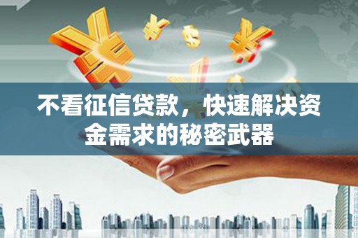 格尔木不看征信贷款，快速解决资金需求的秘密武器
