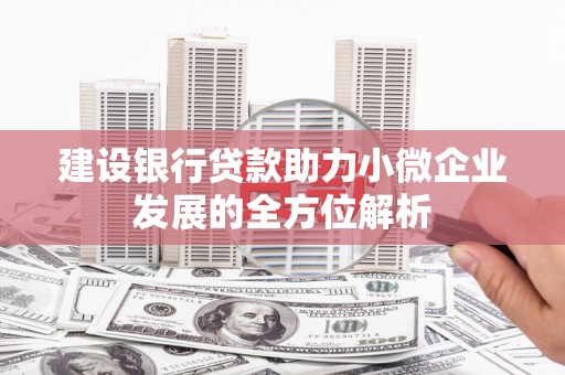 格尔木建设银行贷款助力小微企业发展的全方位解析